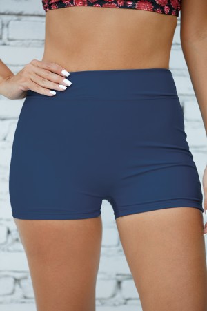 Blaue Komfort-Badehose mit hoher Taille