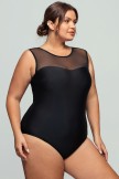 Black Mesh OnePiece Swimsuit