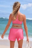 Soft Pink Sweet Sporty Style Bikini Top