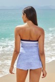 Blue Strapless Bandeau Tankini Set