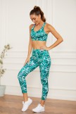 Green Jungle Floral Active Yoga Set