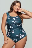 Floral Wide Straps Off Shoulder OnePiece Swimsuit