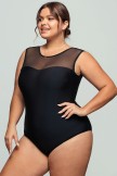 Black Mesh OnePiece Swimsuit