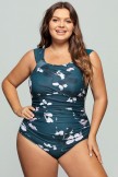 Floral Wide Straps Off Shoulder OnePiece Swimsuit