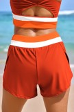 Orange Double Layered Sporty Athletic Short