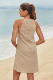 Beige Halter V neck Beach Dress