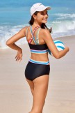 Black Bikini Set with Color Pop Trim