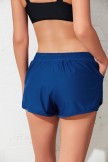 Solid Blue Tie Elastic Waistband Bottom