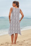 Grey Scoop Neck Sleeveless Irregular Hem Long Beach Dress