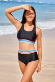 Black Bikini Set with Color Pop Trim