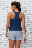 Geometric Pattern Scoop Neck Sporty Tankini Top And Boy Shorts Set