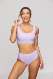 Purple Dash High Waist Bikini Set