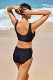Black Colorblock Wide Straps Sleek Bikini Set