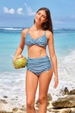 Blue Striped Cute Bikini Set