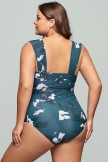 Floral Wide Straps Off Shoulder OnePiece Swimsuit