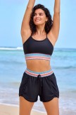 Black Spaghetti Straps Crossback Chic Bikini Top