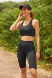 Solid Black Sporty Yoga Set