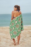 Green Geometric Patterns Light Beach Towel