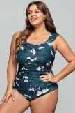 Floral Wide Straps Off Shoulder OnePiece Swimsuit