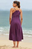 Solid Purple Vneck Sleeveless Spaghetti Straps Casual Long Beach Dress