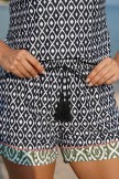 Black Geometric Pattern Tassel Tankini Set