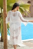 Open Front Sunflower Crochet Cover Up