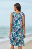 Tropical Patterns Scoop Neck Wide Straps Casual Beach Dress